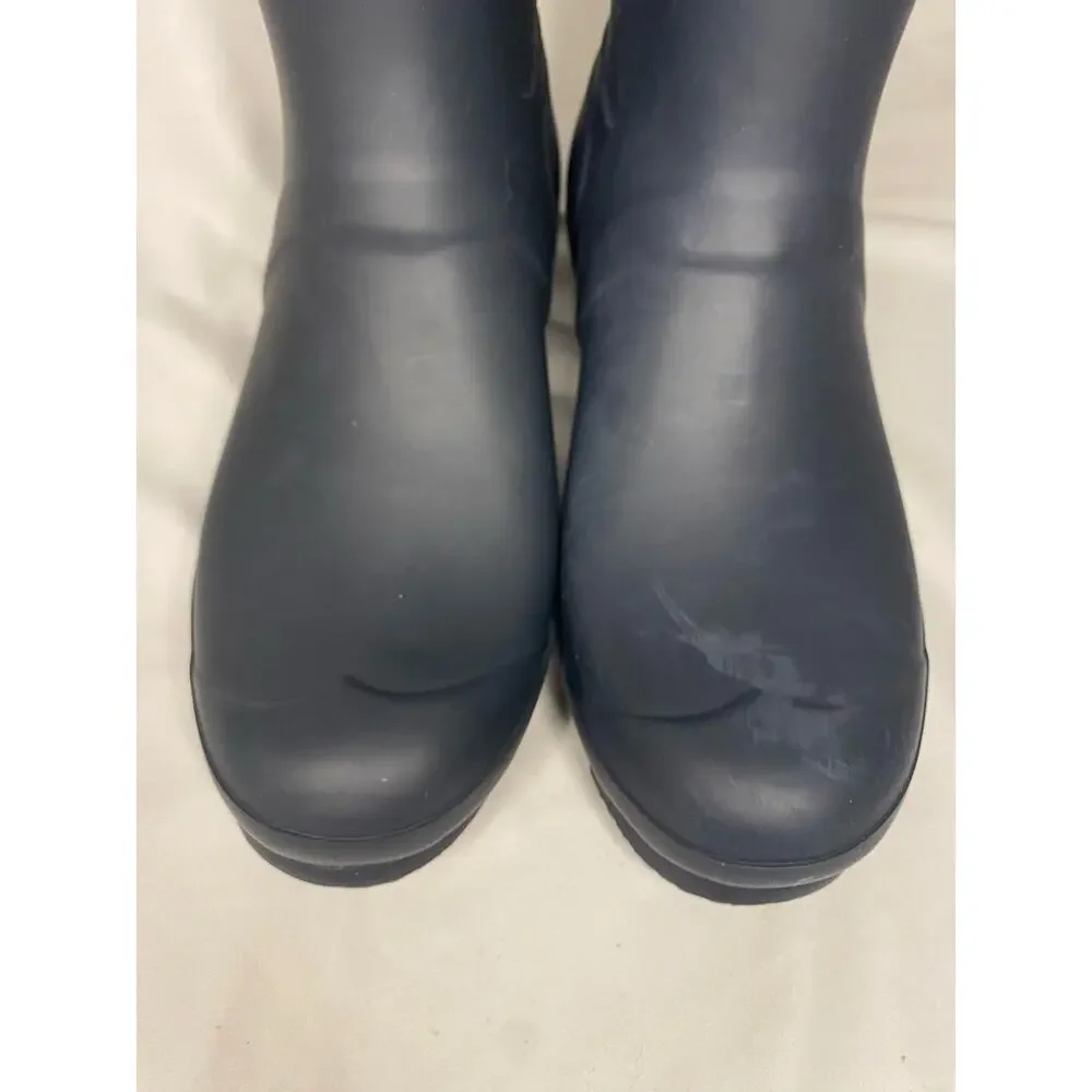 Hunter Original Womens Tall Rain Boots Navy Blue Size 11 Snow Waterproof EUC